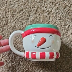 Festive Snowman Mug - Red, Green, and White